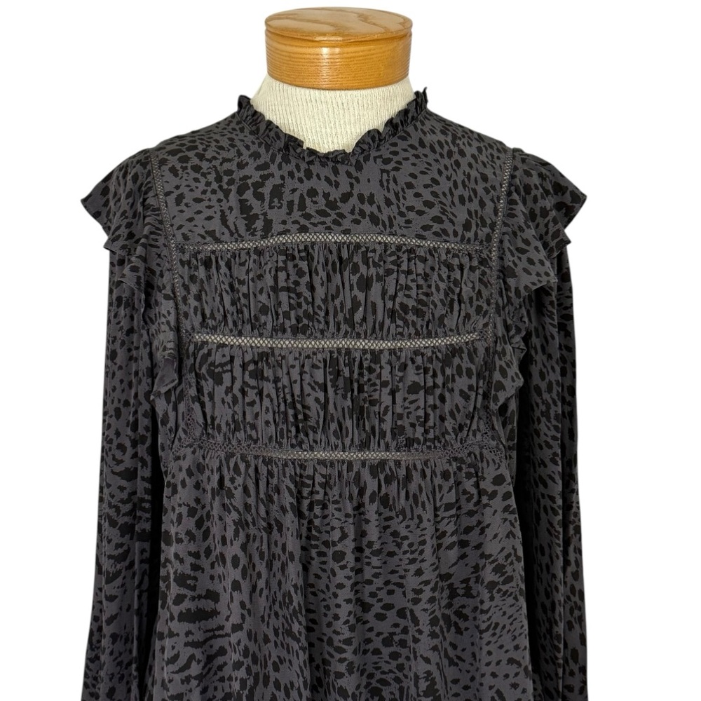 RAILS Kadi Top Spotted Slate Charcoal Gray Women's Small - Picture 6 of 12